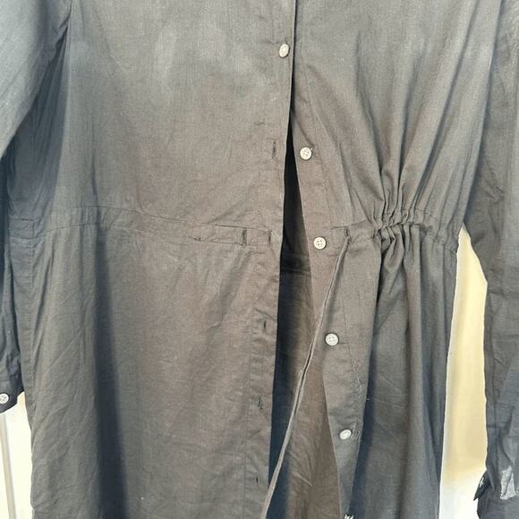 J.Crew Womens Black Long Sleeve Drawstring Mini Shirt Dress Size M BR599 NWOT - Picture 7 of 14